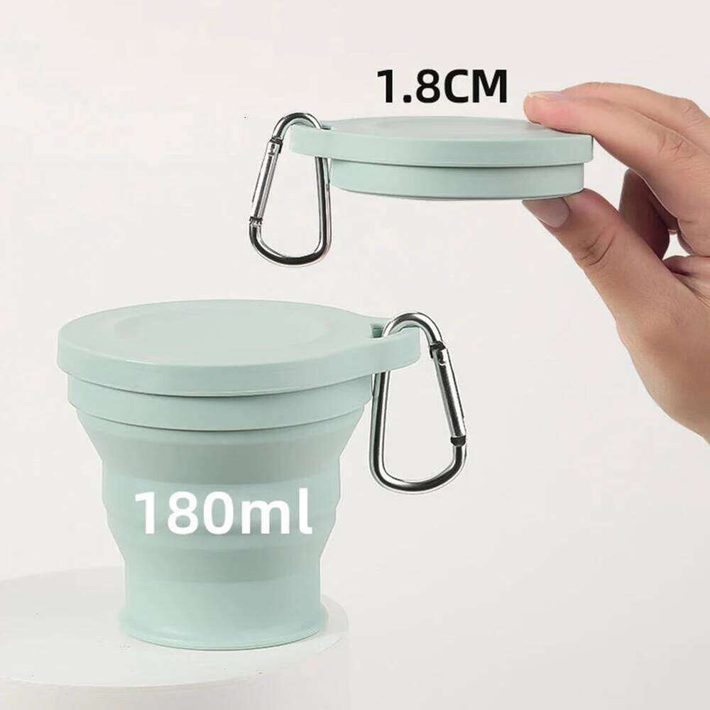 180ml Small with Lid Silicone Telescopic Drinking Mug Reusable Collapsible Coffee Cup for Outdoor Travel Z260314
