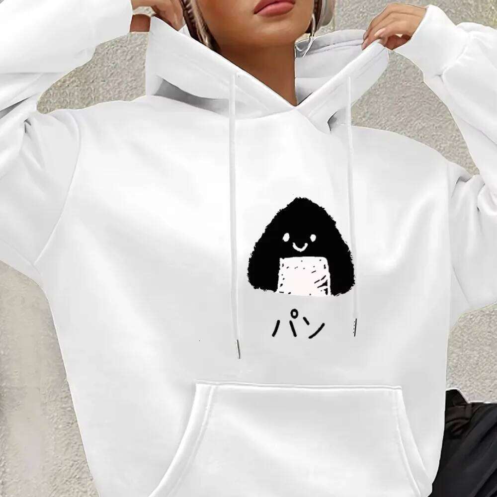 Cartoon Rice Ball Japanese Y2K Minimalist Unisex Sweatshirt Cute Loose Casual Street Men Women Pullover Harajuku Style Top Z260315