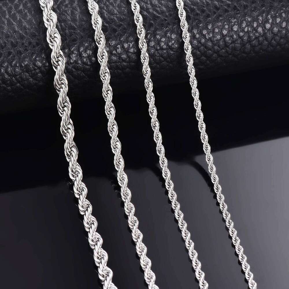 1 piece Color Width 2mm/2.5mm/3mm/4mm/5mm/6mm Rope Necklace/ For Men Women Stainless Steel Chain Necklace H260312