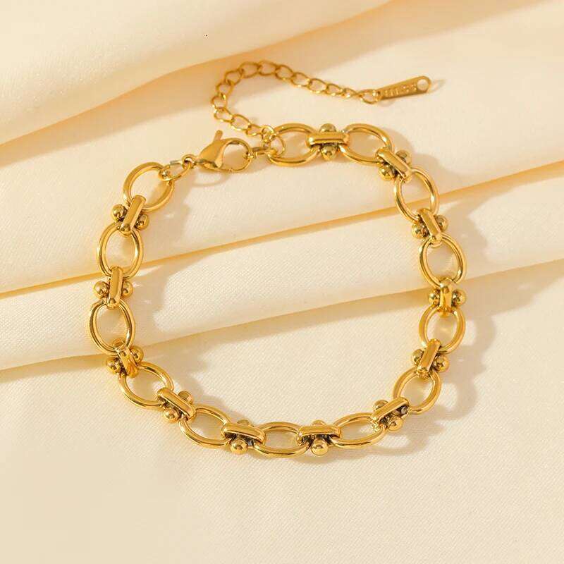 EILIECK 316L Stainless Steel Link Bracelet For Women Trendy Punk 18K Gold Plated Waterproof Wrist Chain Jewelry Gift Party Z260313