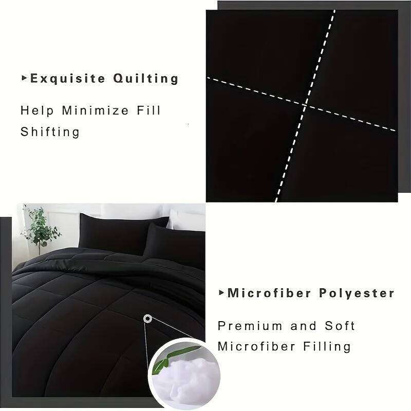 Full Size Bed Set Soft Breathable All Seasons Bedding with 2/3 pcs,1 Comforter And 1/2 Pillow Shams Machine Washable H260312 - view 7