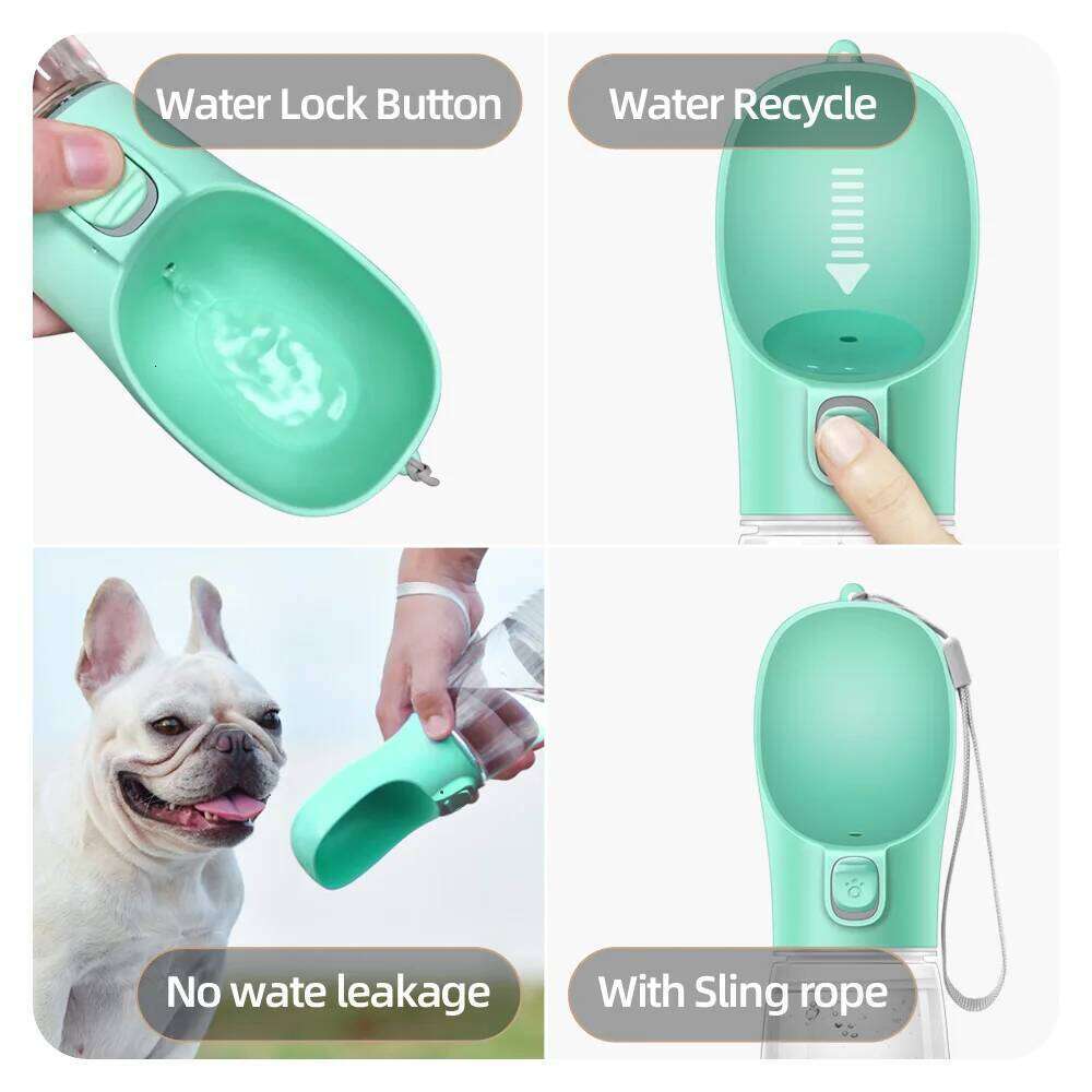 DJH Portable Dog Water Bottle For Small Large Dogs Cat Outdoor Leakproof Walking Drinking Bowls Chihuahua French Bulldog Supplies 26W0313