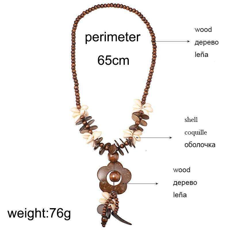 UDDEIN Bohemian long pendant women wood chain shell flower statement jewelry wholesale vintage maxi necklace H260312