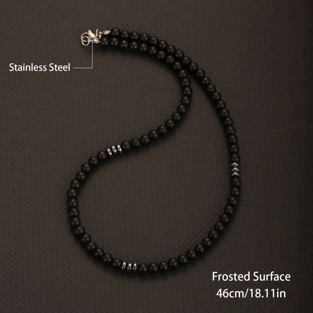 6mm Collar Hombre Natural Lava Stone Man's Necklaces Collier Homme Surfer For Men Male Beaded Necklace Collana Uomo H260312