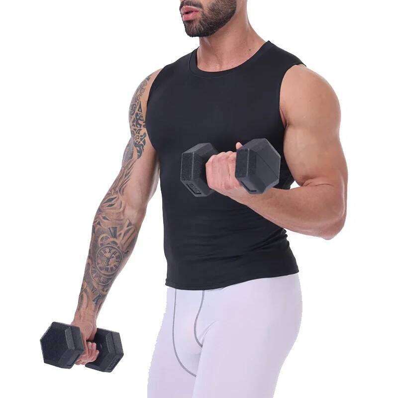 Men Compression Tank Top Slim Sleeveless Vest Breathable Quick Dry for Fitness Gym Sweat Cycling Active Tops 26Y0313