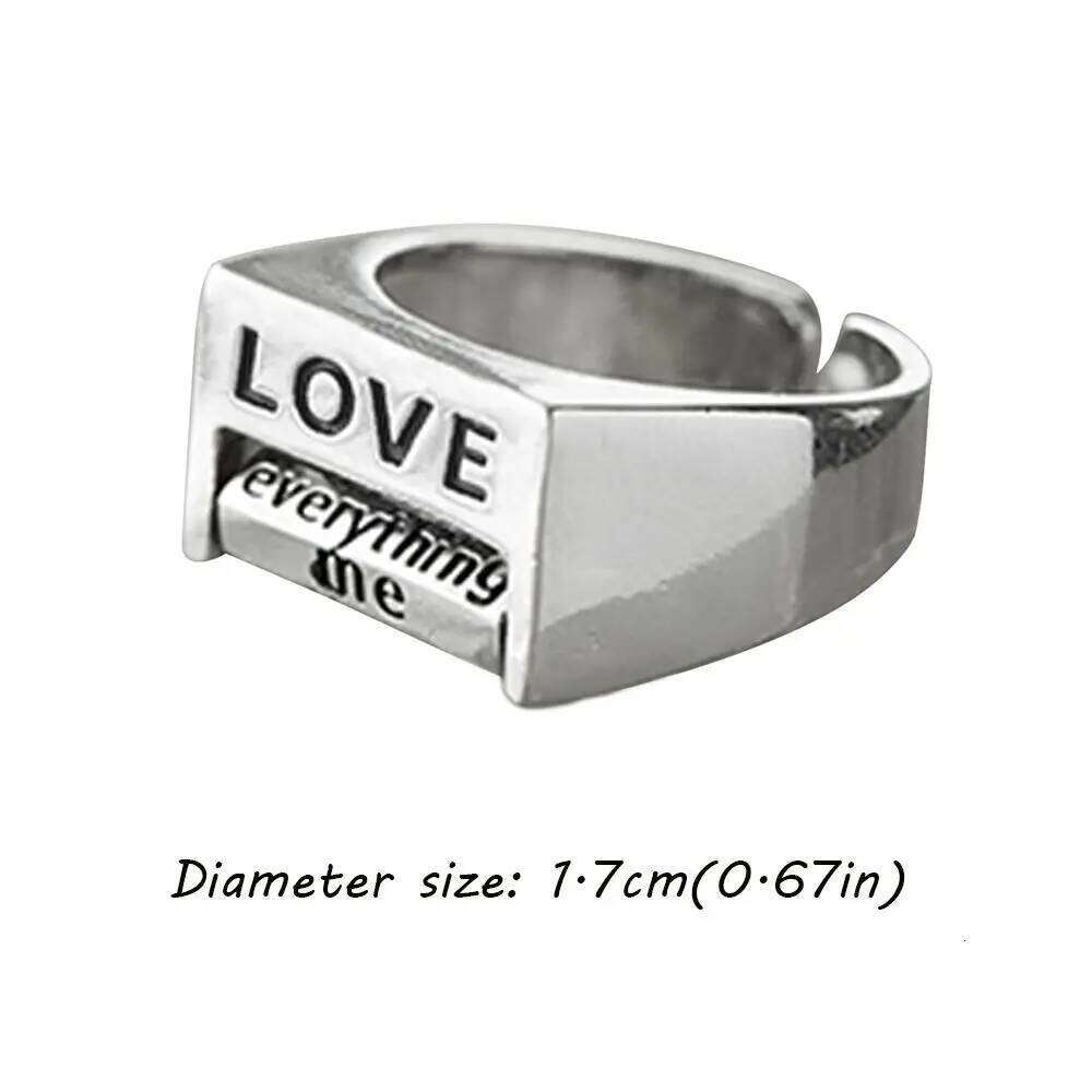 Creative Fidget Adjustable Silver Rotatable Mood Control Ring Jewelry Gift H260312