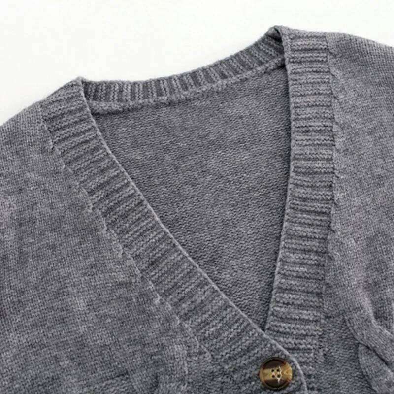 Short style high-waisted slim plastic sweater women spring new single-breasted knitted cardigan twist small jacket Z260313