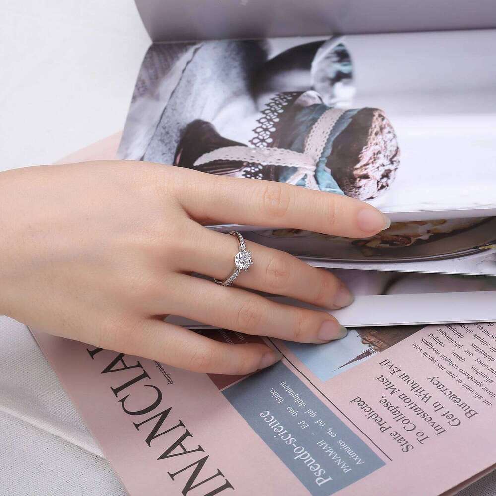 JewelryPalace 5A CZ Solitaire Classic Design 925 Sterling Silver Wedding Engagement Ring for Woman Anniversary Gift Fine Jewelry H260312