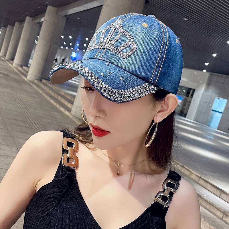 Fashion Spring Summer Hats For Women Cowboy Hat Shiny Baseball Cap Adjustable Sunhat Sunshade Denim Cloth Hot Z260314