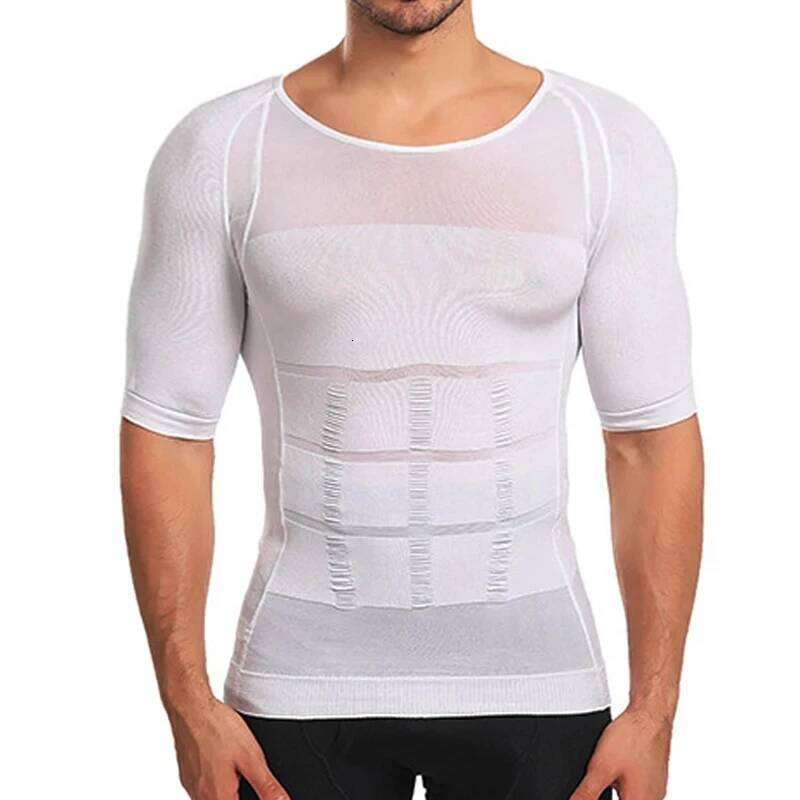 Slimming Shaper Posture Vest Men's Compression T-Shirt Body Building Fat Burn Chest Tummy Slim Dry Quick Under Shirt 26Y0313