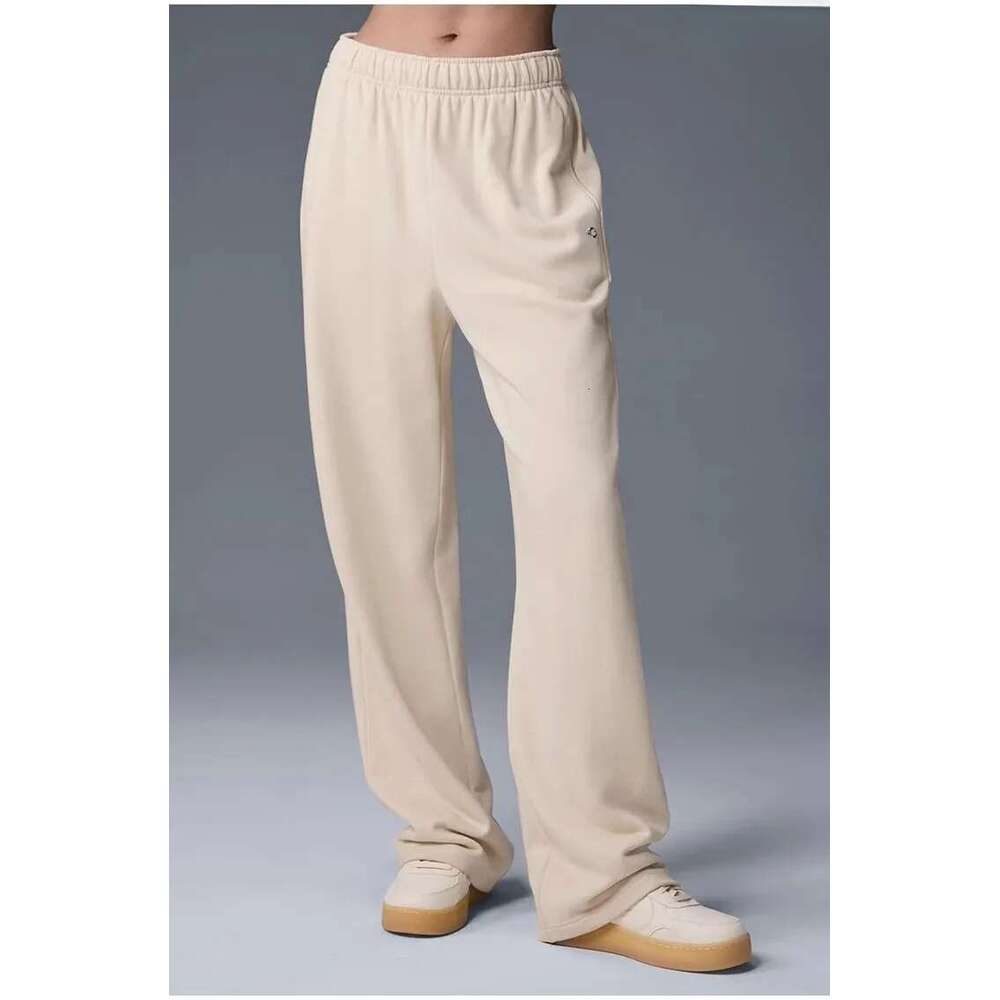 Women's Pants Cotton Wide Leg Women Casual Elastic Waist Drawstring Sweatpants Classic Versatile Straight Sports Z260312