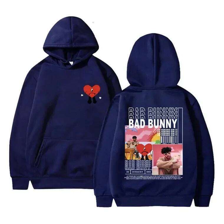 European American Rapper Singer Bad Bunny Graphic Hoody Men Women Fleece Warm Oversized Y2k Sweatshirt Female Thick Pullover Top Z260314