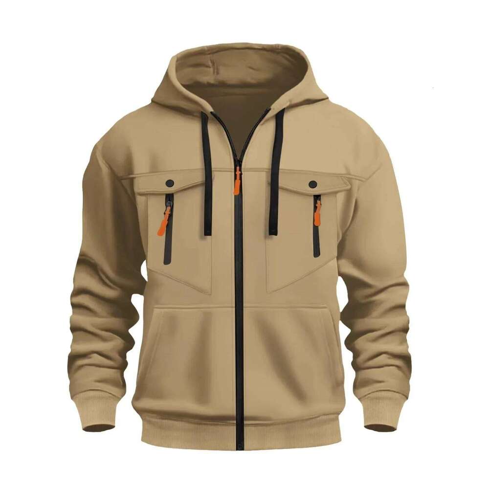 Casual Zip-Up Hoodie Trendy Streetwear Comfortable Loose Fit Autumn Winter keep warm Sweatshirt Fashionable Men's Clothing Z260315