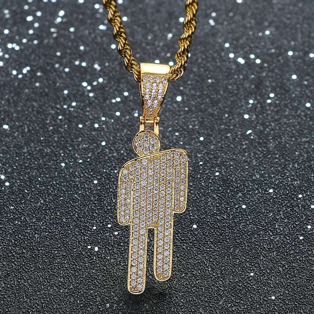 BBillIe necklace women Stainless Steel Human Pendant Necklace for Fans Gift Punk Hip-hop Jewelry Korean Fashion H260312