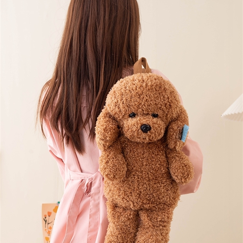 Cute Teddy Dog Backpacks Stuffed Animal Poodle Bag Girls Shoulders Bags Plush Student Schoolbags Toys for Boy 260227