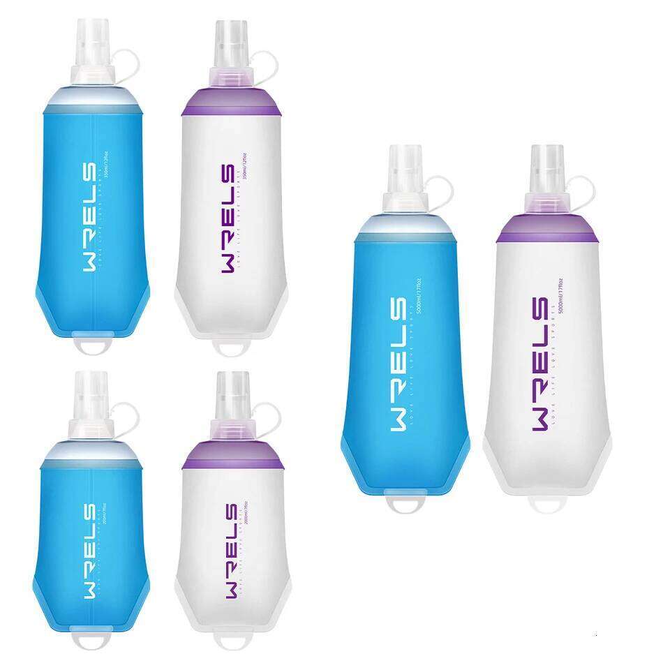 WRELS Outdoor Sport Bottle Camping Running Bicycle Folding TPU Soft Flask Water Bag Large Diameter Light BPA Free Z260314