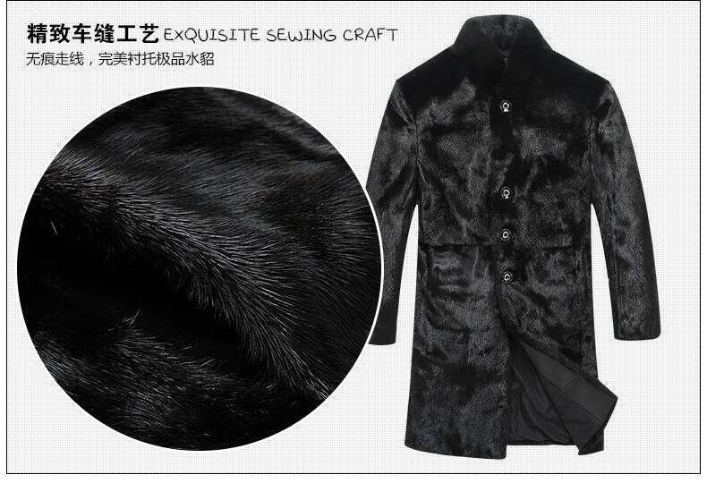 Solid Faux Men Coat Single Breasted Turn Down Collar Jackets Outerwear Winter Warm Thick Fur Overcoat Casual Spliced Z260313