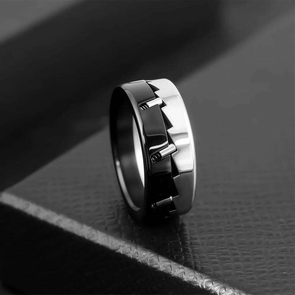 2025 New Arrival Mechanical Anxiety Fidget Rings For Men Unique Ratchet Design Meditation Jewelry H260312