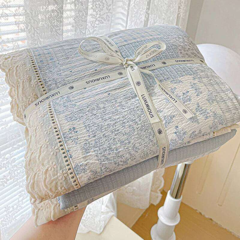 Ins Princess Bedding Floral Duvet Cover Flat Sheets Single Twin Double Size Bed Linen Set Back To School Season H260312 - view 3