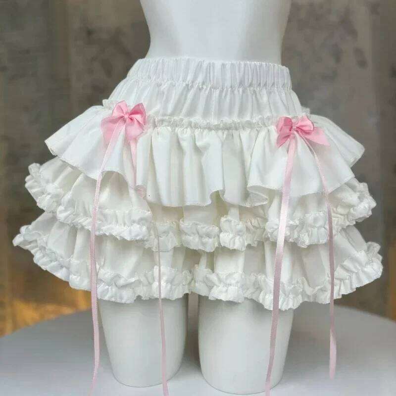Japanese Kawaii Lolita Style Princess Cake Women Sweet Cute Lace Ruffles Party Mini Skirt Fairy Harajuku Y2k Faldas Mujer Z260314