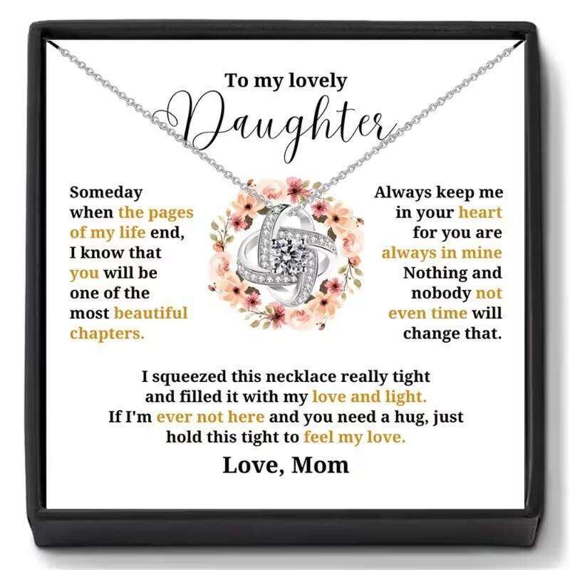 Teenager'S Lucky Cr Necklace with Irish Blessing Message - Elegant Bohemian Interlocking Loop Design H260312