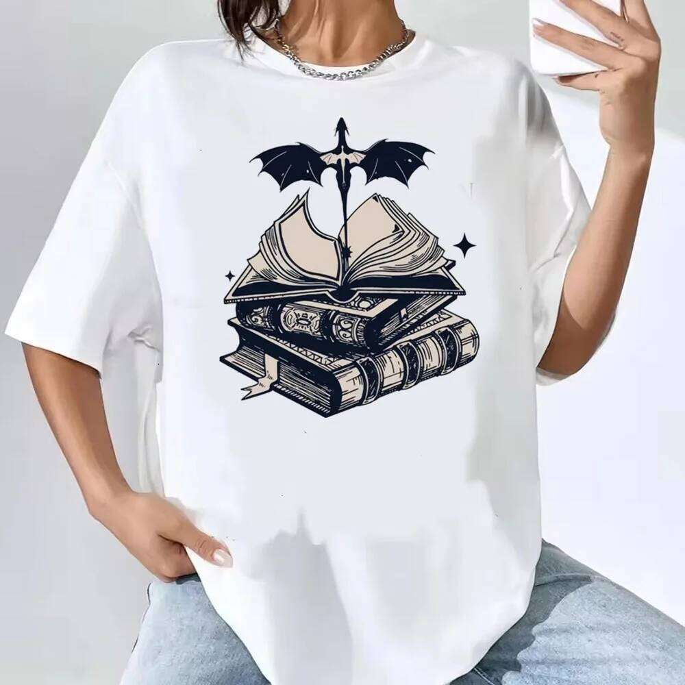 Fourth Wing t shirt teen Classic 2000s streetwear Gothic Trendy top tees Comfortable Grunge Graphic anime graphic Z260314