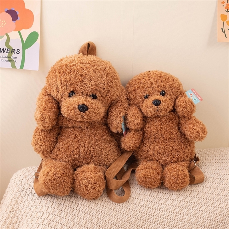 Cute Teddy Dog Backpacks Stuffed Animal Poodle Bag Girls Shoulders Bags Plush Student Schoolbags Toys for Boy 260227