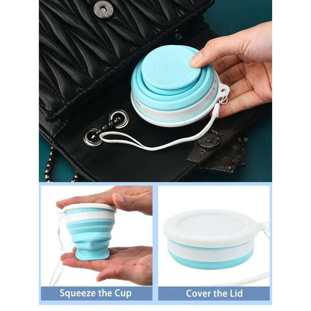 2023 Folding Cup Foldable Collapsible Telescopic Silicone Bottle Outdoor Travel Children Cups Teacups Ware Jug Drink Water Z260313