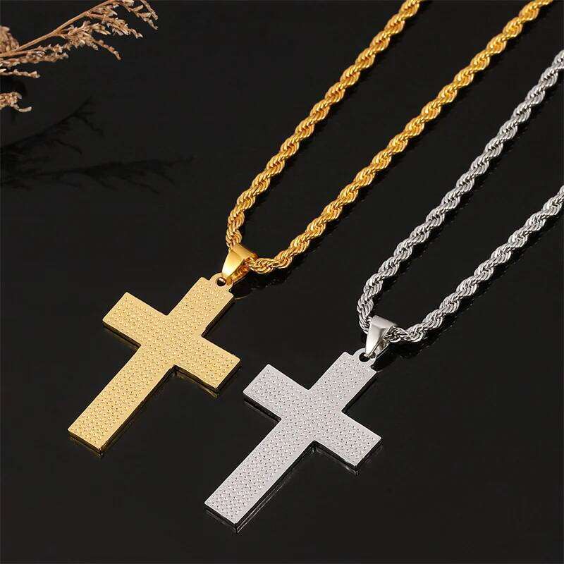 Creative Cross Men's Metal Chain Hip Hop American Flag Necklace Jewelry Hanging Around the Neck H260312