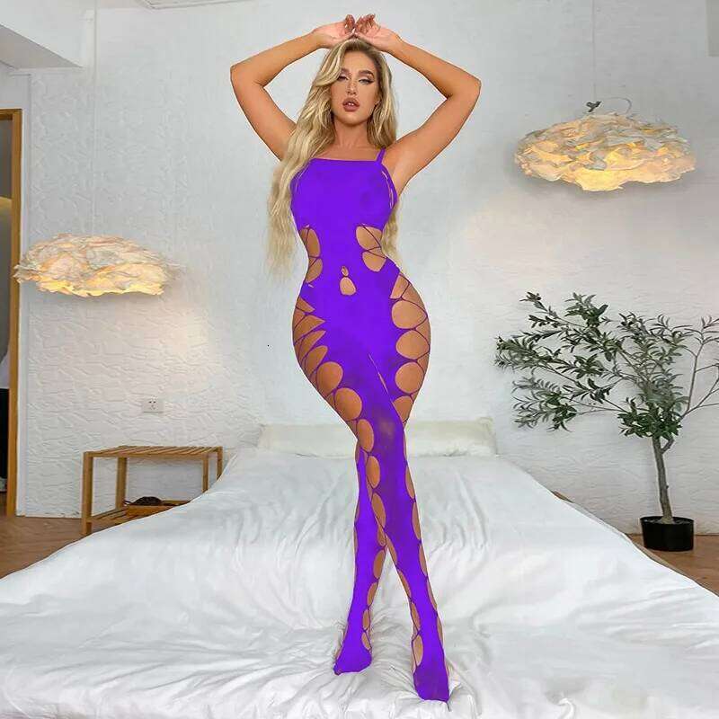 Sleepwear Nightwear Body Stocking Bodysuit Sheer Plus Size Leather Lingerie Corset Women Sexy LingRie Set