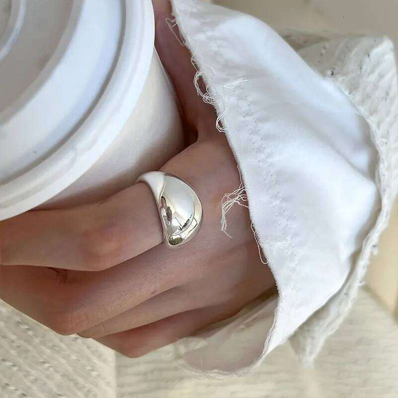 Sterling Silver Smooth Surface Female Adjustable Ring Wedding Rings For Women Jewelry Wholesale Accessories Money 925 H260312