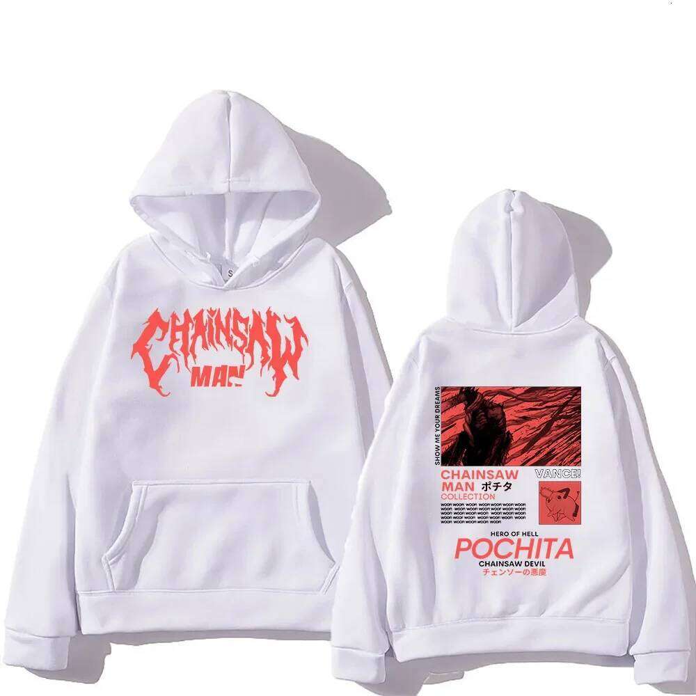 Men's popular chainsaw hooded sweatshirt printed hoodie long sleeved new top cartoon print Gothic streetwear 2024 Z260314