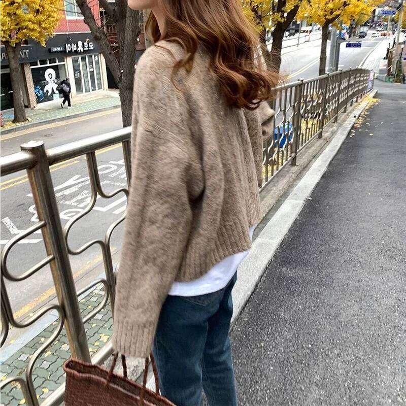 Autumn Elegant Cardigan Fashion V-neck Knitted Sweater Gentle Long Sleeve Women Tops Vintage Winter Clothes Sueters Mujer 16053 Z260313