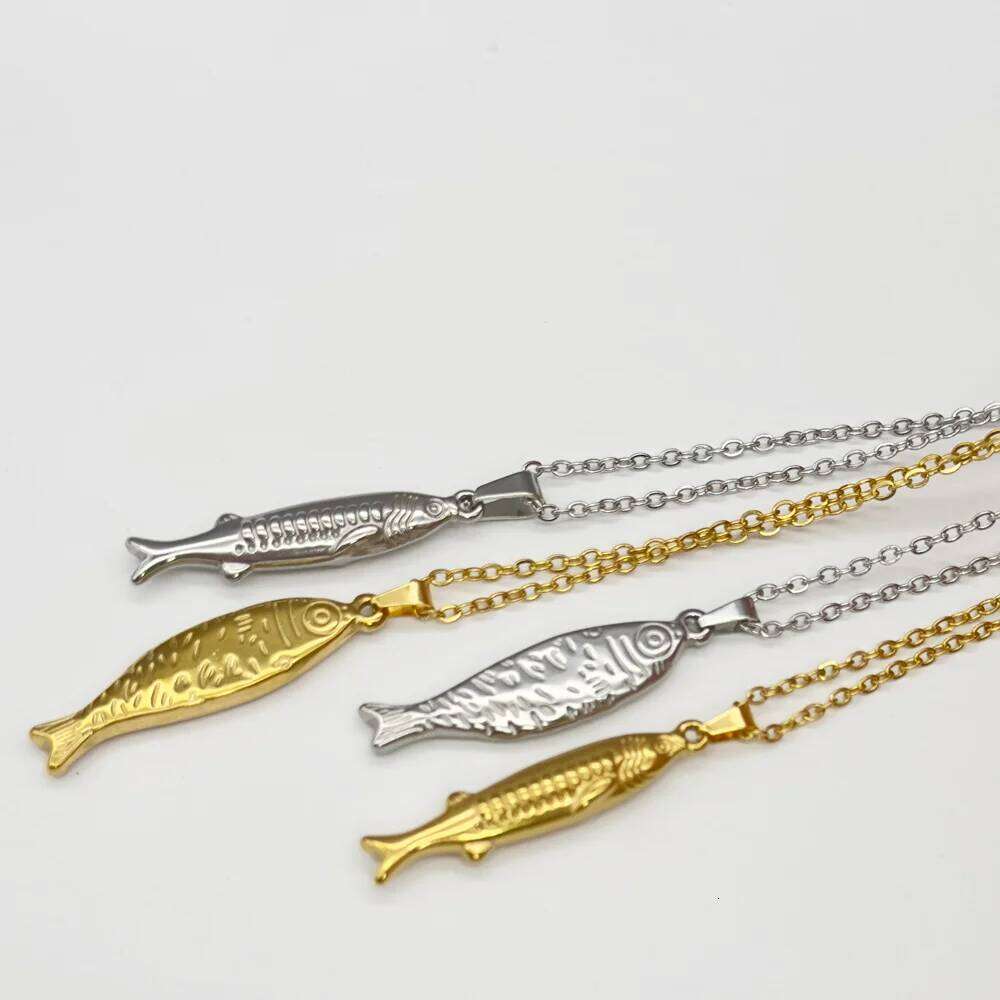MInimalist Stainless Steel Fish Pendant for Women Waterproof Beach Cute Animal Charm Summer Necklace Jewelry H260312