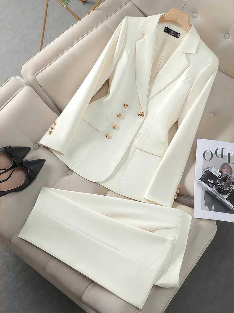 2Pcs Womens Temperament Set Long Sleeved Suit Casual Pants Fashion Slim Work Clothes For Business Commuting Work Events M260313