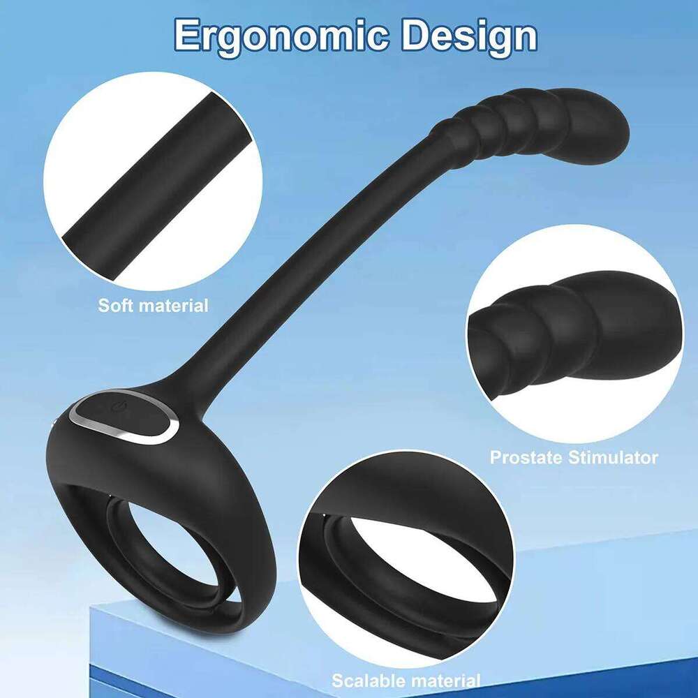 Cock Vibrator Toys APP Bluetooth Testicle Prostate Massage Anal Butt Plug Penis Ring Male Cocking for Men Adult Sex Toy 26H0313
