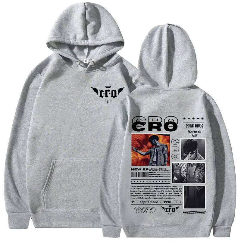 Rapper C.R.O Men's Retro Fashion Hip-hop Sweatshirt High-quality Casual Hoodie Streetwear Z260315