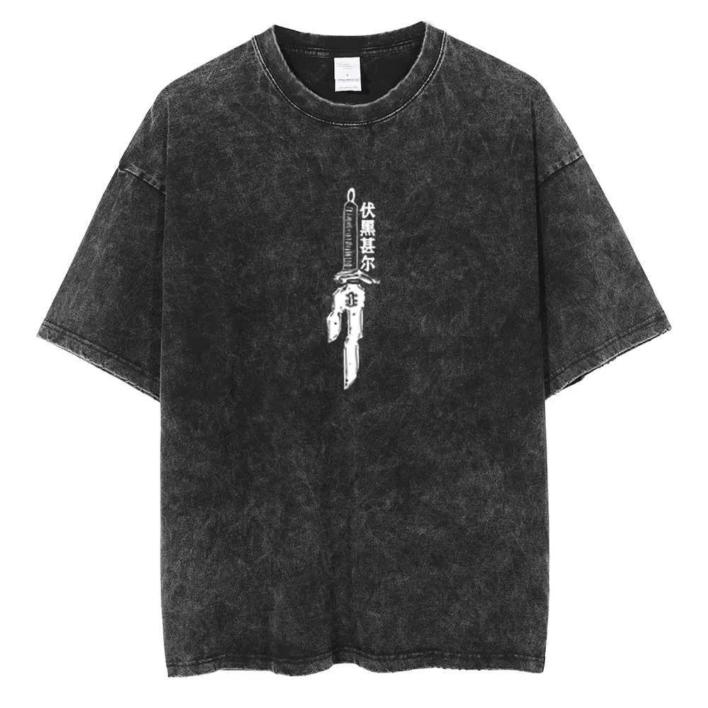 Anime Berserk Graphic Printed T Shirt Men Women Vintage Manga T-shirts Washed Cotton Tshirt Harajuku Male Oversized Tee D260313