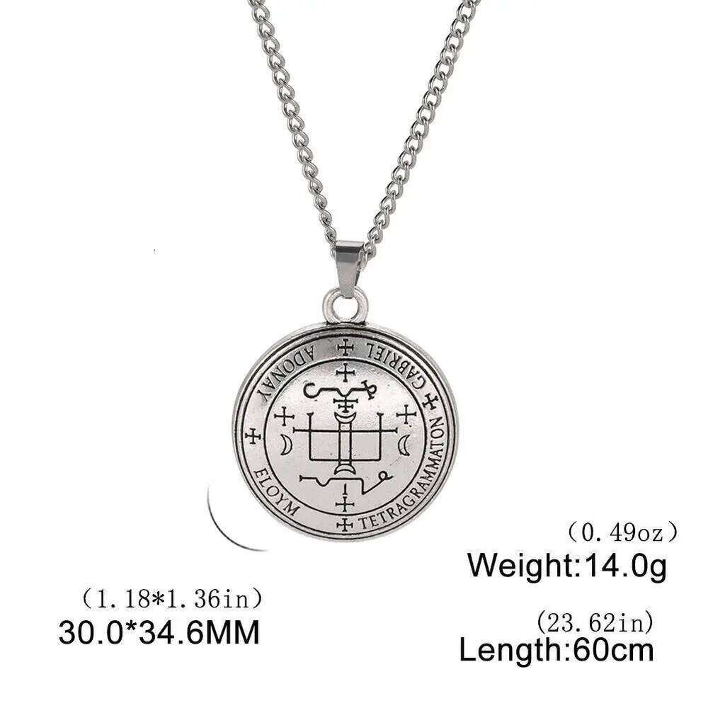 Dawapara Michaelmas Archangel Seal Uriel Michael Gabriel Necklace Spiritual Protection Amulets Guardian Angel Medallion Jewelry H260312