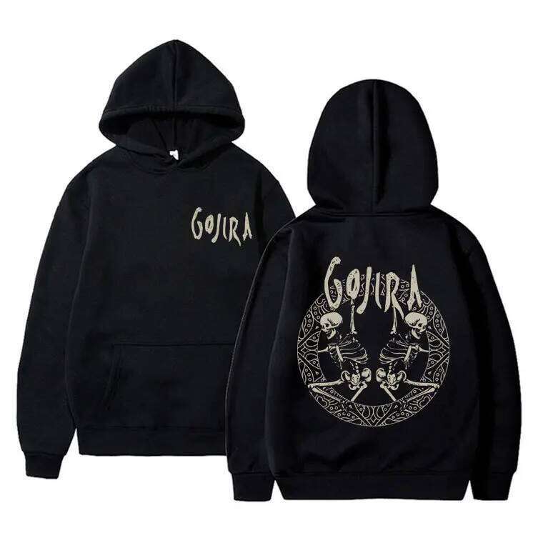 Metal Band Gojira Skeleton Double Sided Graphic Print mens Autumn fleece Hoodie Long Sleeve Fashion Streetwear Z260314