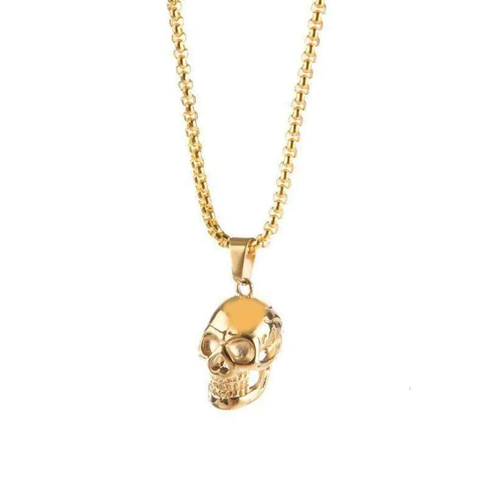 Retro Domineering Personality Skull Pendant Necklace Men's Trend Fashion Punk Hip-hop Niche Street Party Gift PendantAccessories H260312