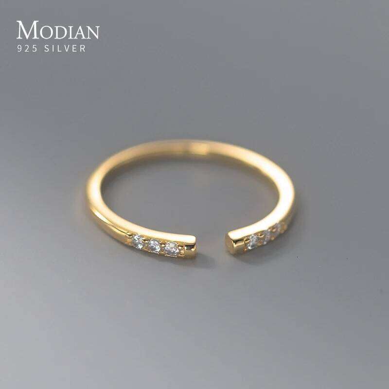 Modian Simple Charm Gold Color Ring 925 Sterling Silver Adjustable Equisite Party Female Rings Stackable Jewelry For Women Gifts H260312