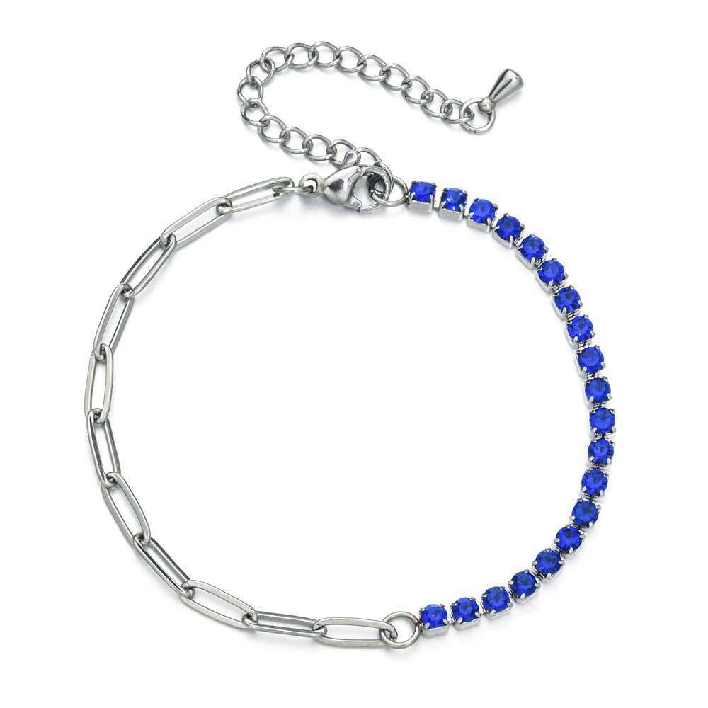 ZMZY Luxury Crystal CZ Tennis Bracelet Bangle for Women Classic Stainless Steel Chain Bracelets Wedding Fashion Jewelry Gift Z260313