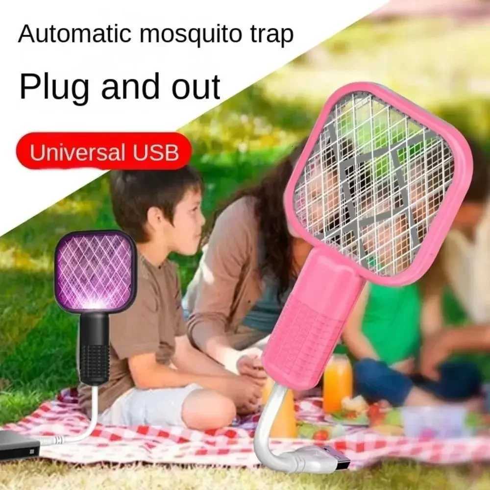 Electric Mosquito Swatter UV Light Bug Zapper Rechargeable Fly Killer Insect Racket Portable Outdoor Pest Control for Camping H260313