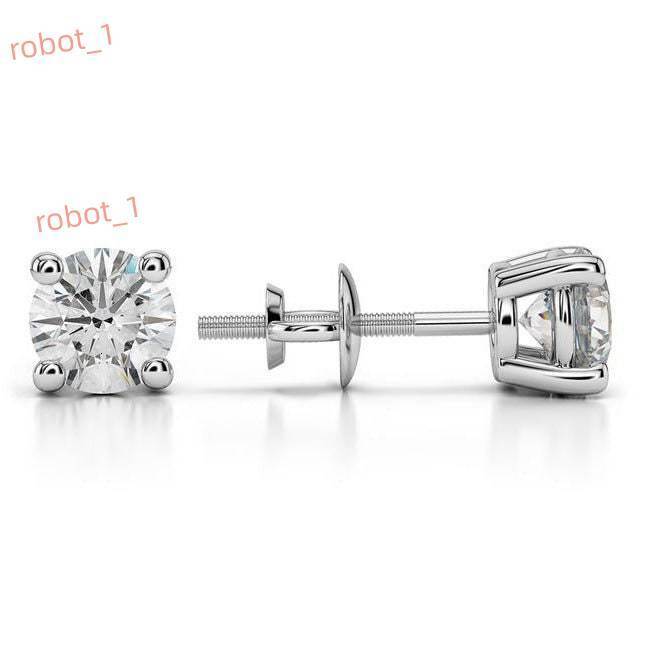 VOAINO Custom Round Cutting 14K 18K Gold VVS Lab Grown HPHT Diamond Earrings Fine Jewelry Ear Stud Gift for Girls