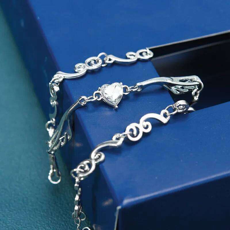 Y2K Silver Color Irregualr Choker for Women Girls Heart Crystal Clavicle Chain Necklace Wholesale Jewelry H260312