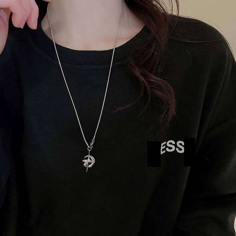 Fashion Shine Crystal Star Pendants Necklace for Girl Women Chains Personality Aesthetic Design Choker Y2K Jewelry Gift H260312