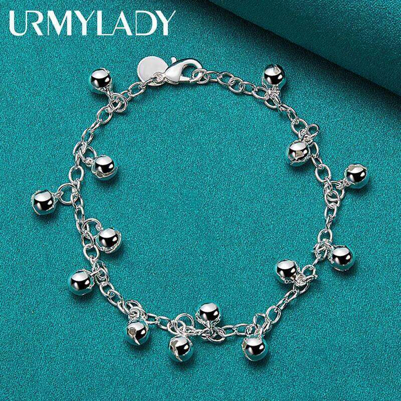 URMYLADY 925 Sterling Silver Bells Bracelet For Women Wedding Party Fashion Charm Jewelry Z260313