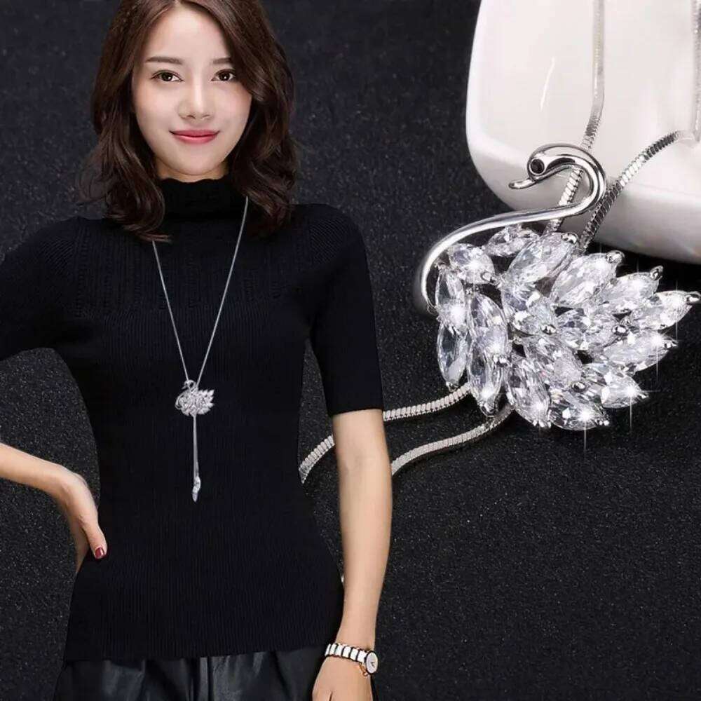 Fashion Elegant Simulated Pearl Choker Necklaces For Women Silver Color Chain Long Necklace Pendant Jewelry Accessories Trendy H260312