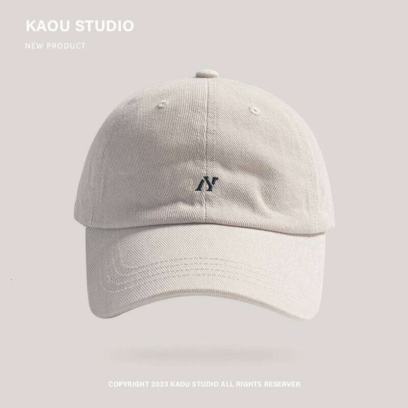 N Letter Simple Embroidered Hat for Women Large Size Casual and Versatile Couple's Peaked Sun Baseball Cap Z260314